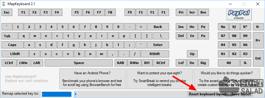 Как сбросить переназначение клавиш на клавиатуре